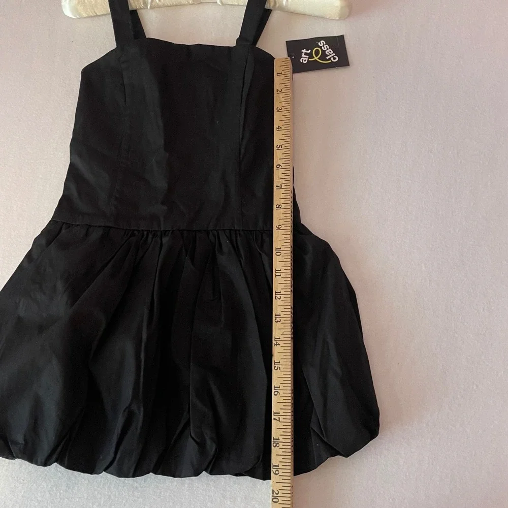 Art Class Girls Black Cotton Bubble Hem Dress Smocked Back S 6/7‎ NWT
